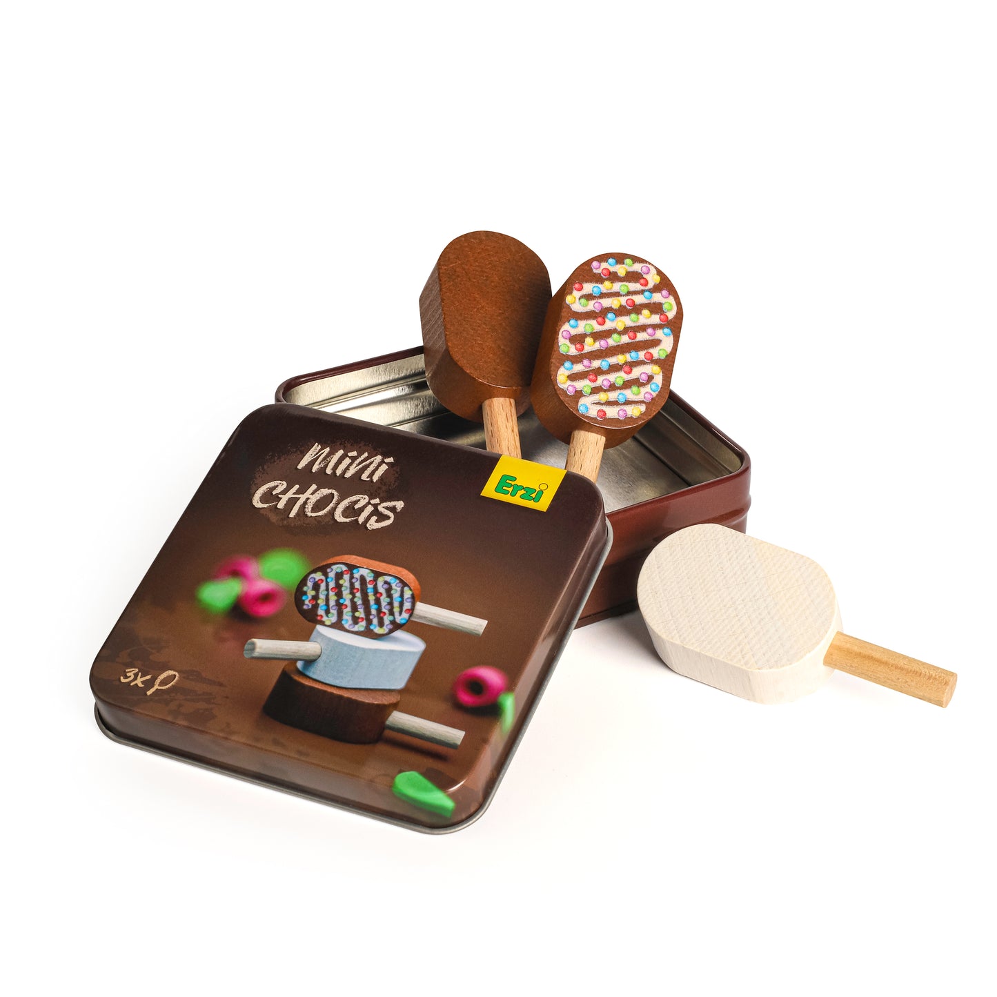 ERZI Дървен Комплект За Игра Хранителни Продукти - Сладоледен Мини Шоколад